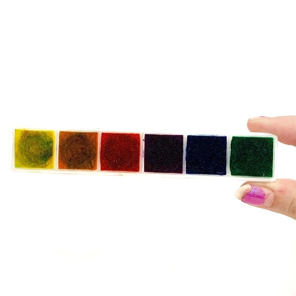 Melissa and Doug Wooden Rubber Stamp Set of 10 Rainbow Cupcake Cat Ladybug Sun - Picture 7 of 7